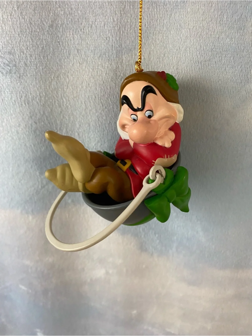 Vintage 90s Grolier President's Edition Grumpy Ornament from Snow White with Box
